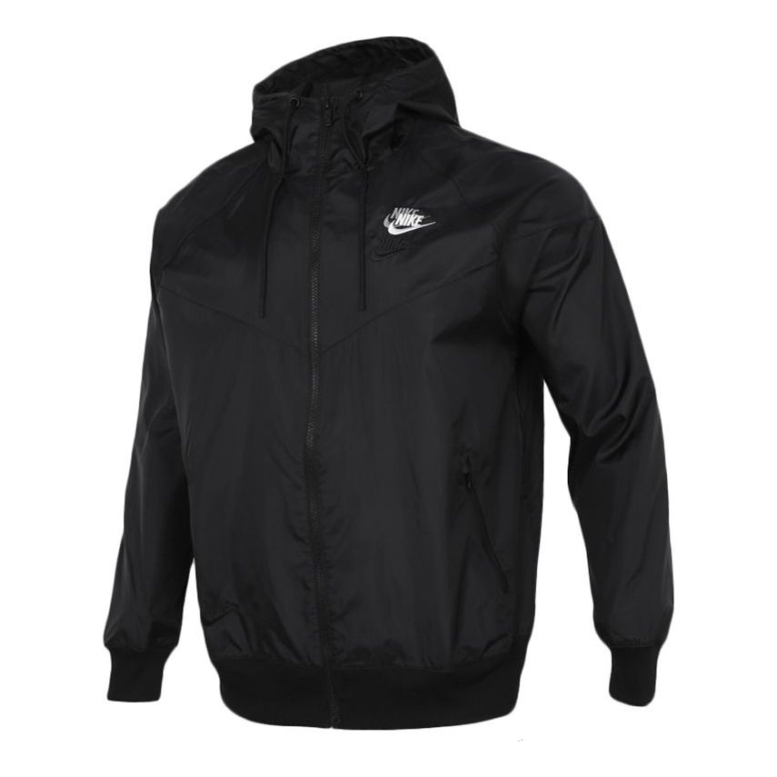 Nike Embroidered Logo Sports Woven Hooded Jacket Autumn 'Black' DM7924-010