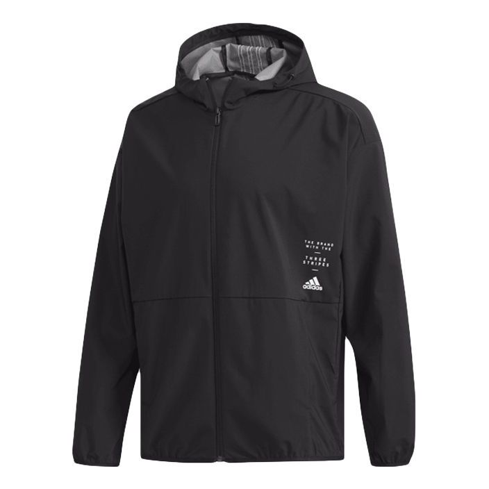 adidas M Id Trvl Wv Jk Windproof Sports Hooded Jacket Black ED1942