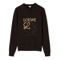 Men's LOEWE Anagram Cotton Round Neck Alphabet Embroidered Sports Classic Black H526341XA1-1100