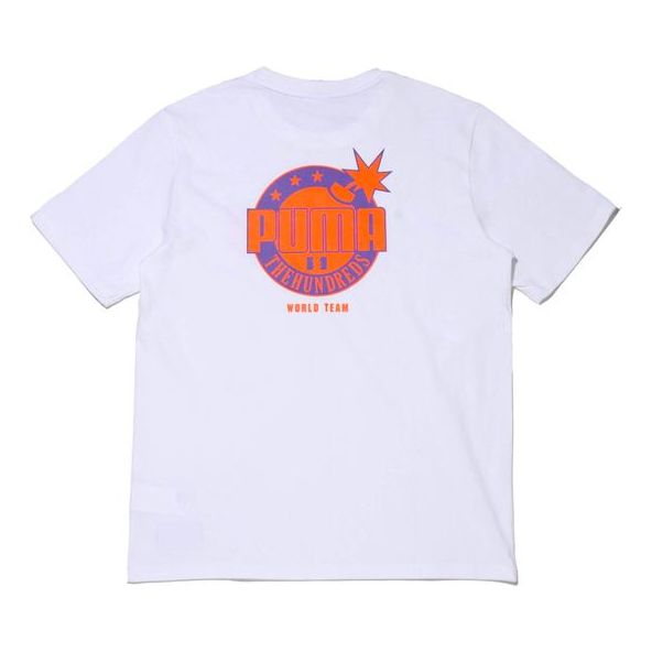 PUMA x The Hundreds Tee Logo Printing Round Neck Short Sleeve White 596750-02