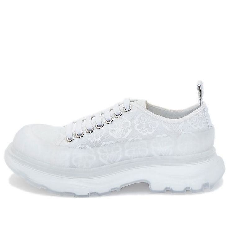 (WMNS) Alexander McQueen Tread Slick Lace Up 'White Transparent' 658085W4Q329337