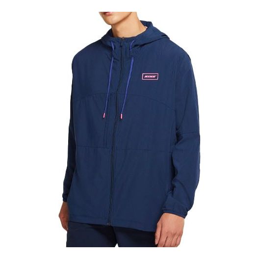 Nike Sport Clash Cardigan Sports Training Hooded Jacket Navy Blue Dark  CZ1491-410