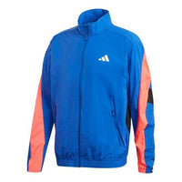 adidas M Urban Q3 Tt Contrast Color Stitching Logo Sports Stand Collar Woven Jacket Blue FS4048