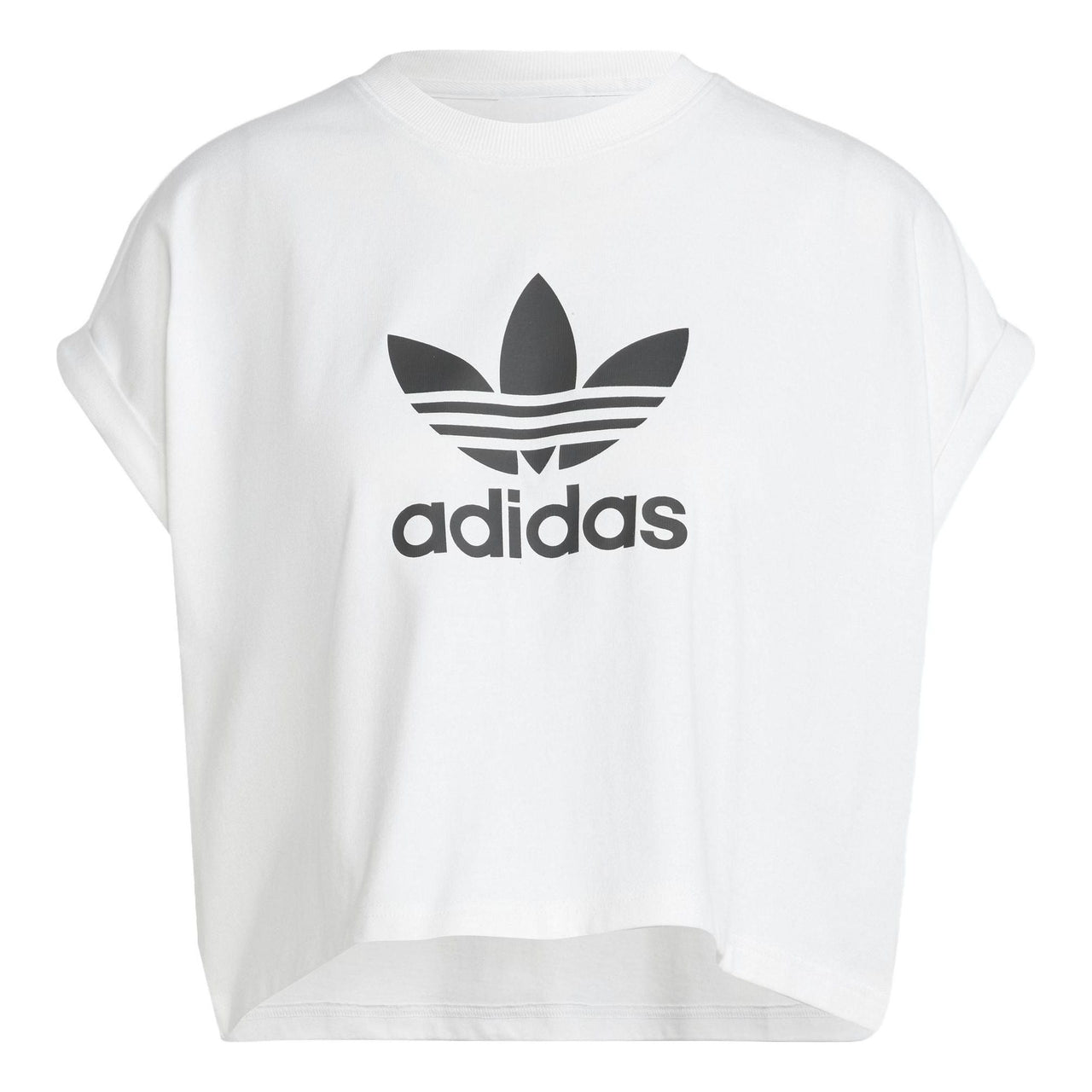(WMNS) adidas Adicolor Classics Short Trefoil T-Shirt Asia Sizing 'White Black' IC5467