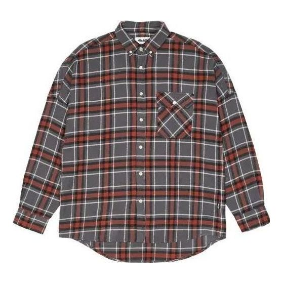 Palace FW22 Flannel Dpop Shoulder Shirt 'Red' P23SHT061