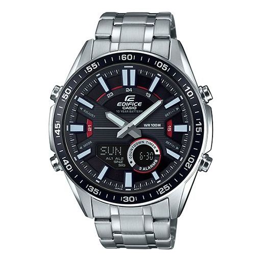 CASIO EDIFICE Stainless Steel Strap Waterproof Quartz Mens Black Analog/Digital Combo EFV-C100D-1A