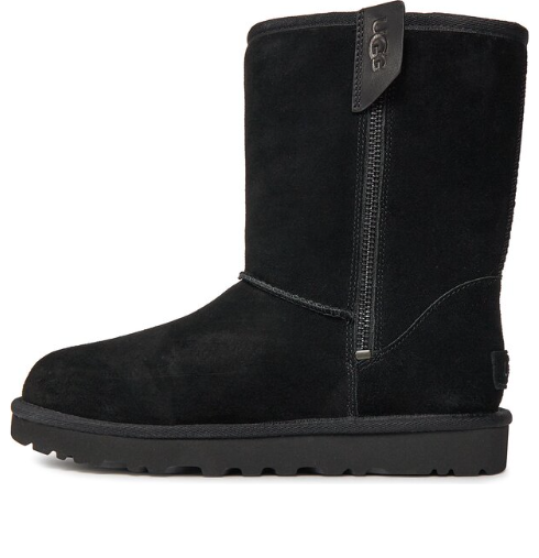 (WMNS) UGG Classic Short Bailey Zip Boot 'Black' 1144043-BLK