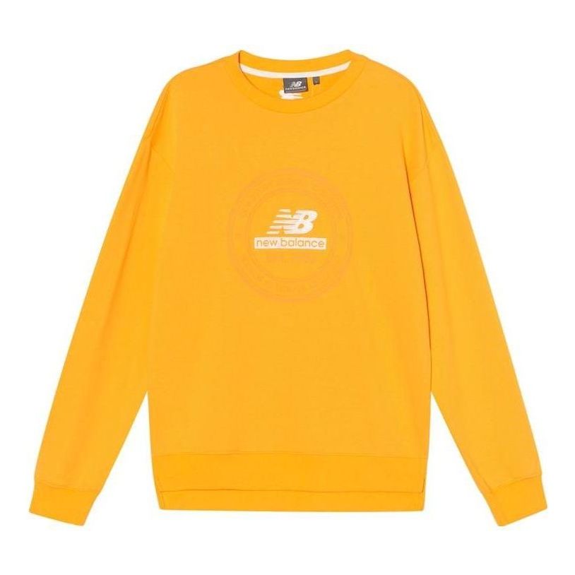 New Balance Essentials Stacked Logo Sweatshirt 'Yellow White' NC933021-MUS