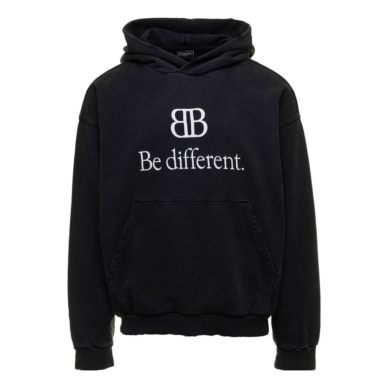 Balenciaga BB Be Different Popover Hoodie 'Black White' 720426TNVV11070