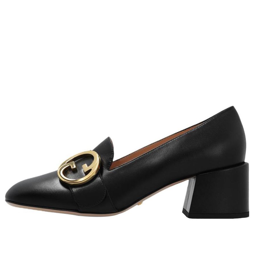 (WMNS) Gucci Blonde Mid-Heel Pumps 'Black' 700053-C9D00-1000
