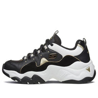 (WMNS) Skechers D'lites 3.0 Sneakers Black/White/Gold 88888374-BKGD
