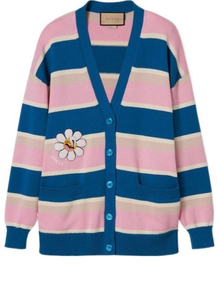 (WMNS) Gucci Striped Cotton Wool Cardigan With Patch 'Multicolor' 782216-XKDZ1-4915