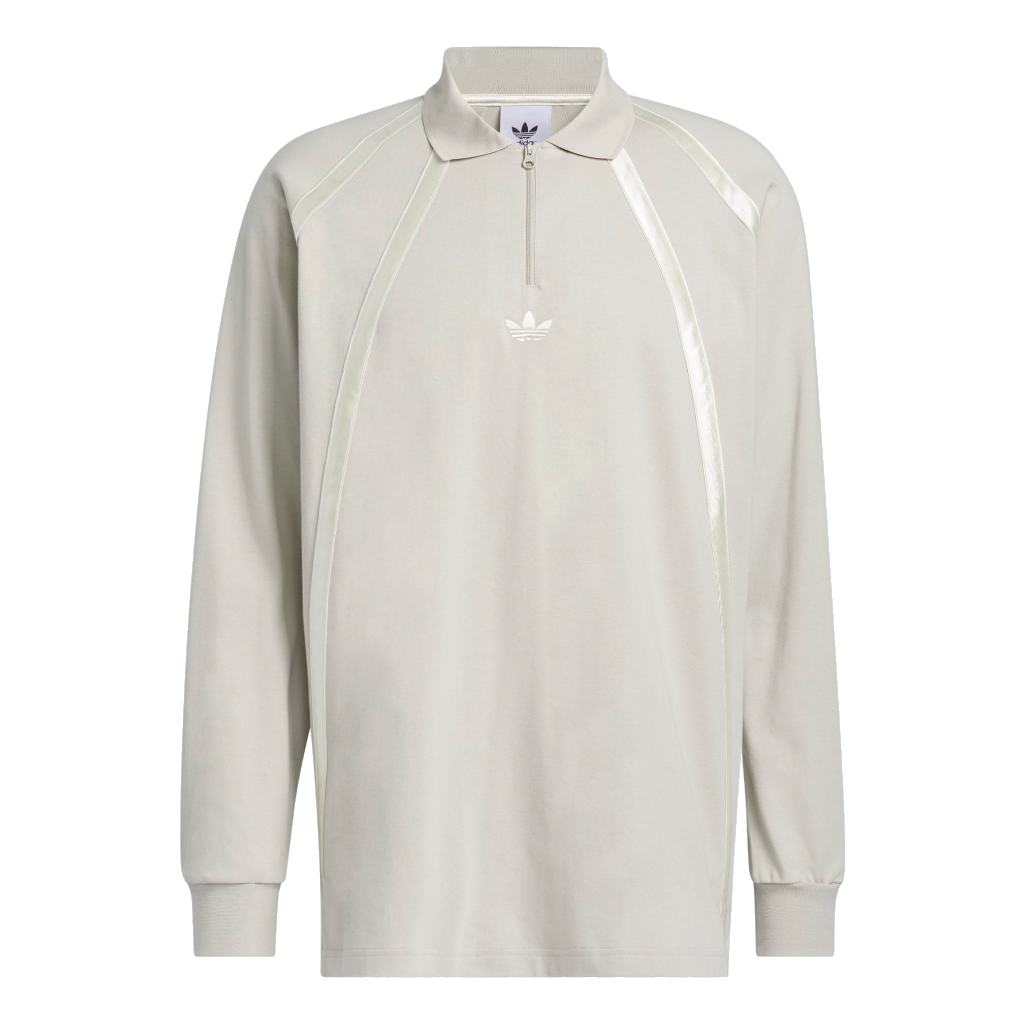 adidas origianals Rugby Long Sleeve Polo Shirt Asia Sizing 'Putty Grey' IR6379