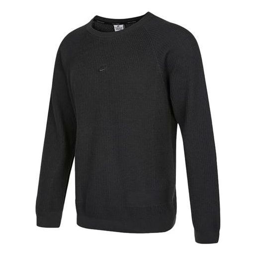 Men's Nike Round Neck Long Sleeves Casual Sports Pullover Wool Sweater Black DN3618-060