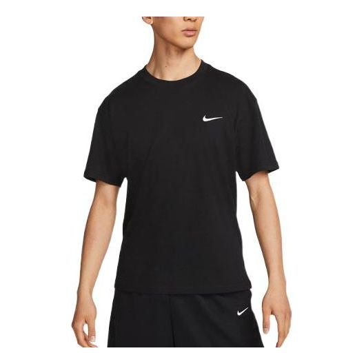 Men's Nike Solid Color Logo Printing Round Neck Pullover Short Sleeve Black T-Shirt DZ3028-010