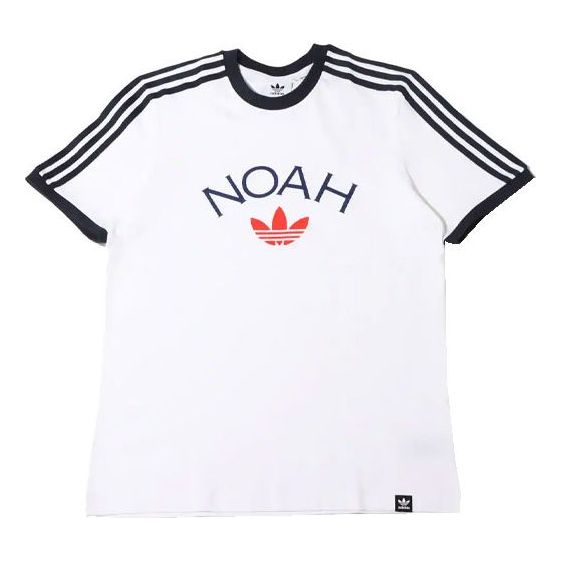 Men's adidas originals x NOAH Crossover Short Sleeve Tee Logo Printing Pullover Round Neck White T-Shirt HC4306