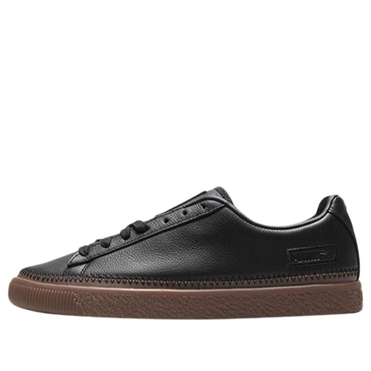 PUMA Unisex Basket Stitched Low-Top Sneakers Black/Brown 368387-03