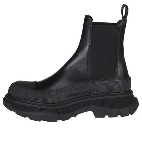 (WMNS) Alexander McQueen Chelsea Tread Ankle Boot 'Black' 635714WHZ611081