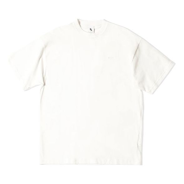 Nike Solo Swoosh Mens T-Shirt Printing Logo Solid Color Round Neck Short Sleeve White CV0559-121