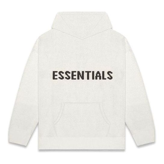 Fear of God Essentials FW20 Knit Logo Hoodie 'Oatmeal' FOG-FW20-334