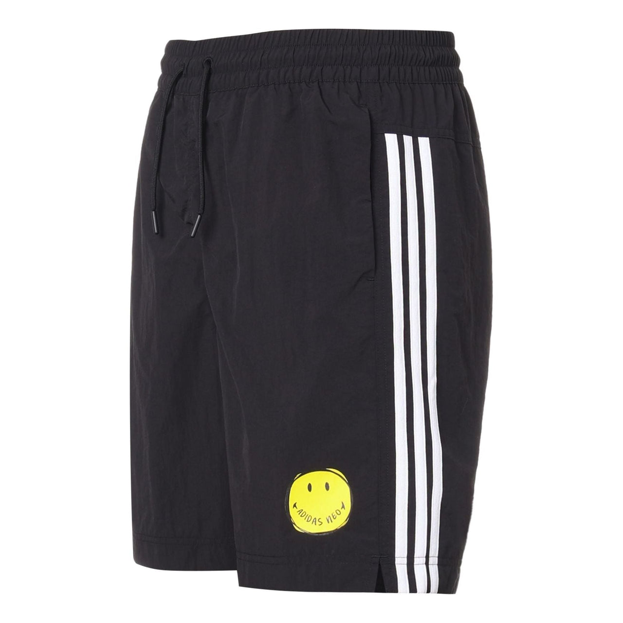 adidas neo M Smly Shorts Smiling Face Printing Stripe Sports Black GP5786