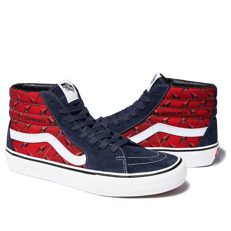 Vans Supreme x SK8-HI Pro 'Diamond Plate Navy Red' VN0A45JDTEC