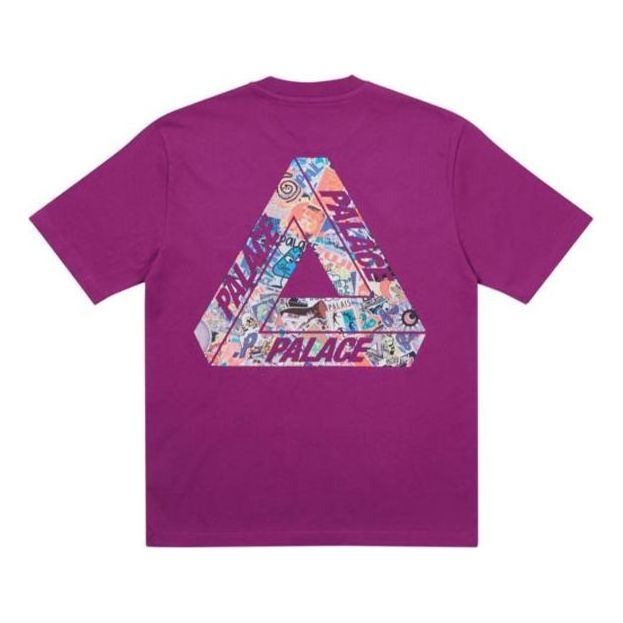Palace FW21 Tri-Sticker Pack Logo T-Shirt 'Purple' P21TS109