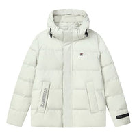 Men's FILA Embroidered Logo Stay Warm Sports Hooded Down Jacket Green F11M148901F-LG