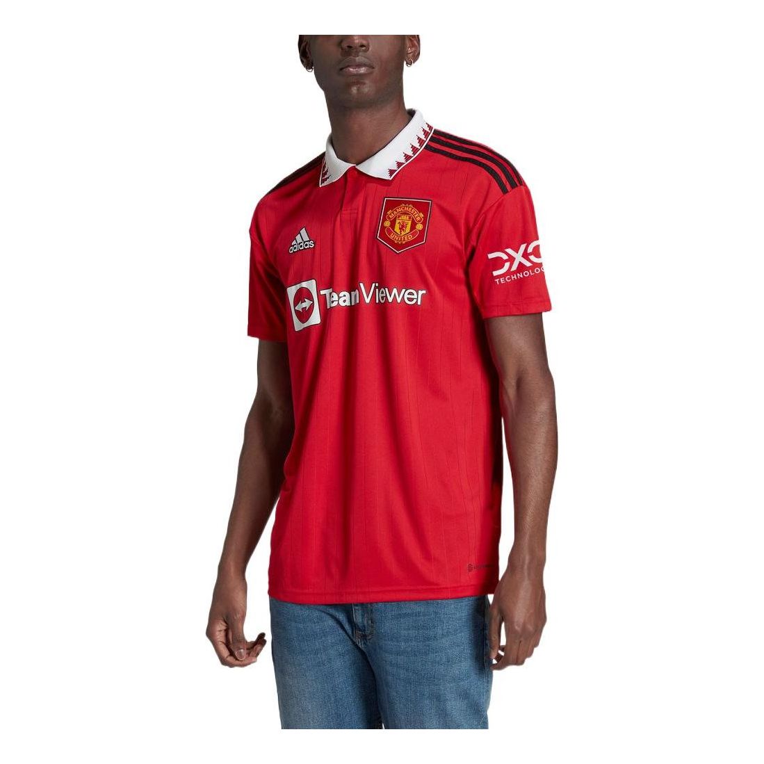 Men's adidas Manchester United Fan Edition Soccer/Football Short Sleeve Red T-Shirt H13881