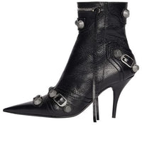 (WMNS) Balenciaga Cagole 90mm Booties 'Black Arena Lambskin' 694379WAD4E1081
