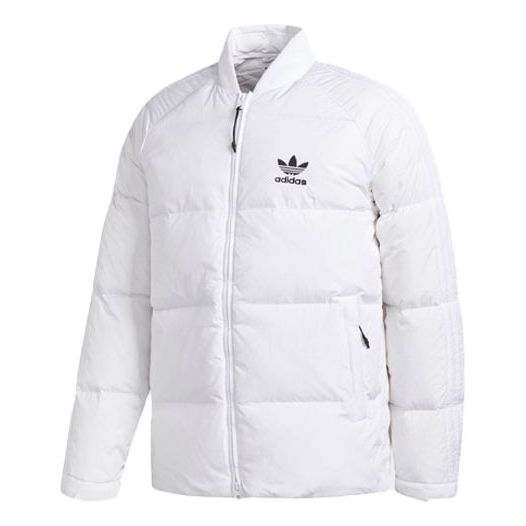 adidas originals Baseball Collar Casual Sports Stay Warm Down Jacket White BR4799