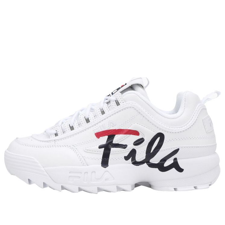 FILA Low-Top Side Logo Daddy Shoes 'White Black' 1FM00863D_121
