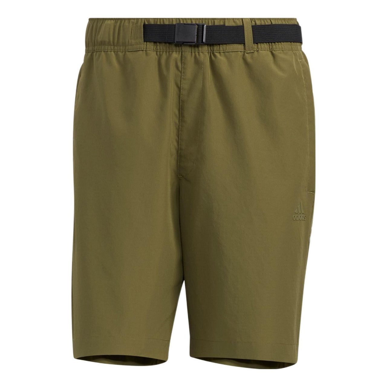 Men's adidas Solid Color Minimalistic Sports Straight Shorts Dark Olive Green HE9935