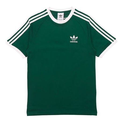 adidas originals 3-Stripes Tee Casual Round Neck Loose Logo Stripe Short Sleeve Dark Green GD9935