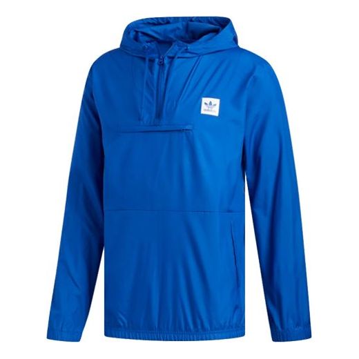 adidas originals Hip Windbreaker hooded Windproof Sports Jacket Royal blue EE2953