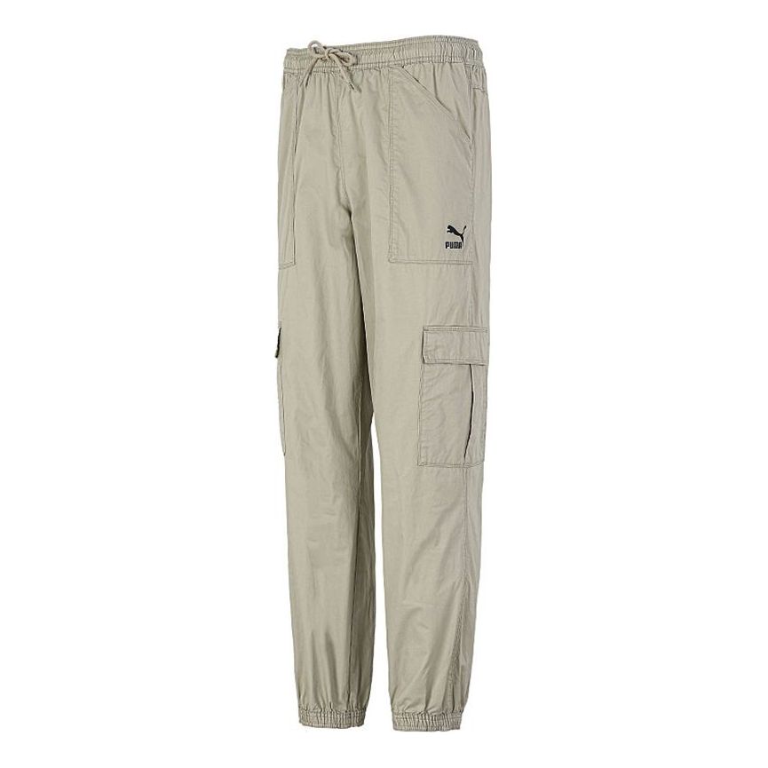 PUMA Woven Cargo Bundle Feet Casual Long Pants Creamy White 533101-42