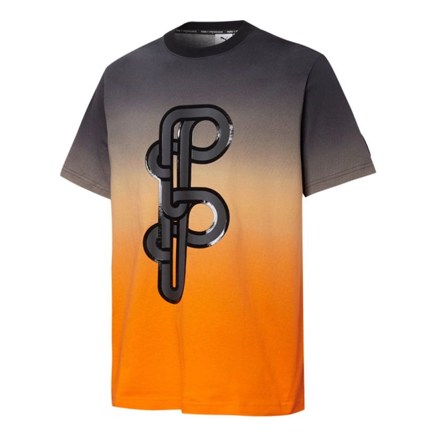 PUMA x PRONOUNCE Graphic Tee Crossover Gradient Tie Dye Sports Short Sleeve Black 532144-01