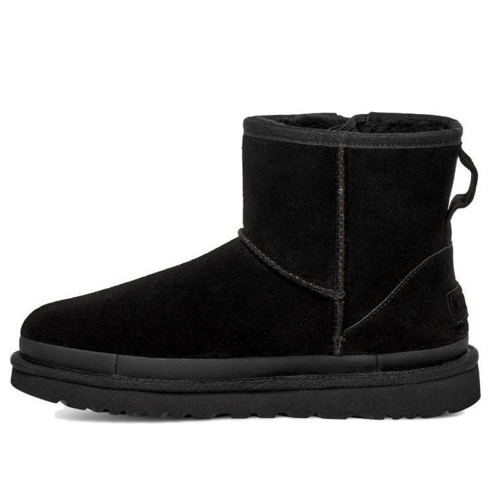(WMNS) UGG Classic Mini Zipper Tape Logo Boot 'Black' 1144034-BLK