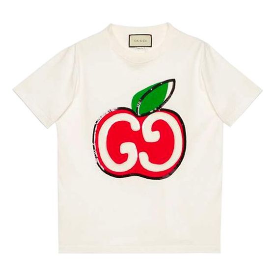 (WMNS) Gucci Apple Double G Printing Female White 580762-XJB7U-9381