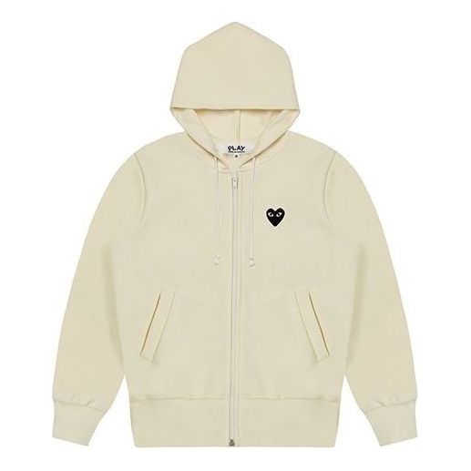 CCOMME des GARCONS PLAY Zip Hoodie Big Black Heart 'Beige' AZ-T254-051-3