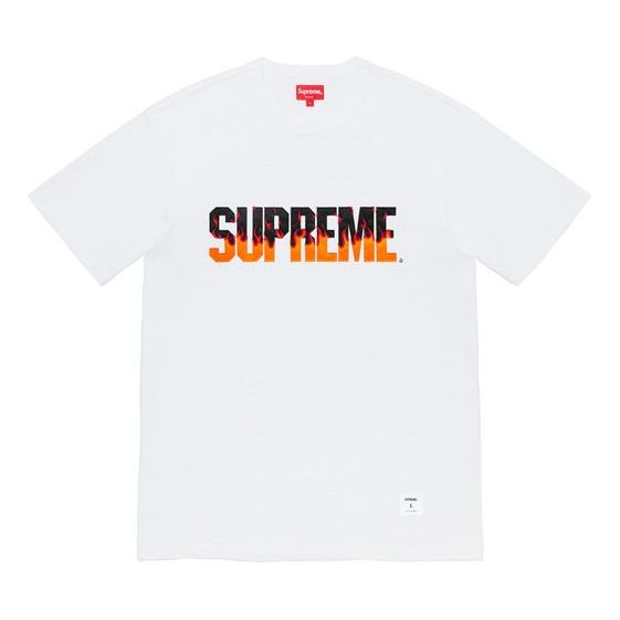 Supreme FW19 Week 1 Flame SS Top Logo Tee SUP-FW19-023
