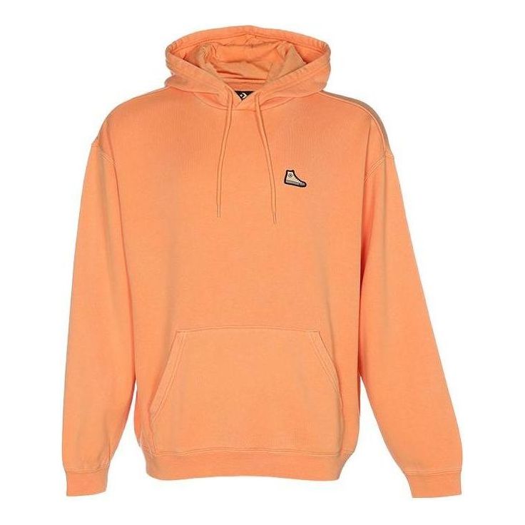Converse Go-To Sneaker Patch Loose-Fit Pullover Hoodie 'Pink Orange' 10025537-A05