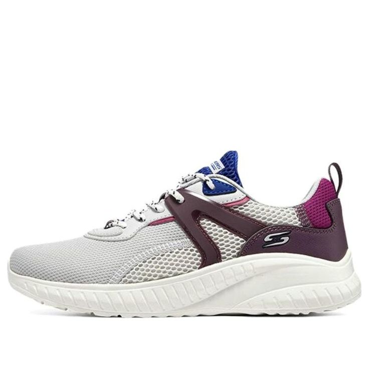 (WMNS) Skechers Bobs Squad Chaos Shoes 'Grey Purple White' 117237-LGMT