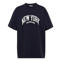 Balenciaga Cities New York T-Shirt Medium Fit 'Dark Blue' 612965TLVM23967