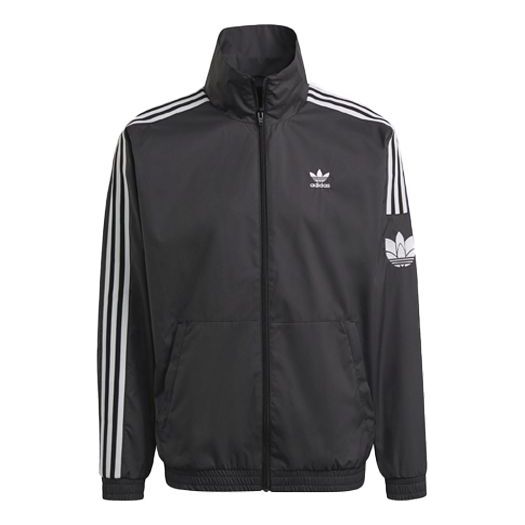 adidas Adicolor 3D Trefoil 3-Stripes Track Jacket 'Black White' GN3535