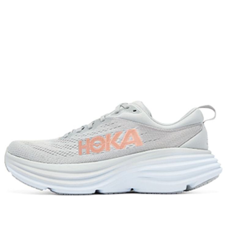 (WMNS) HOKA ONE ONE Bondi 8 Wide D 'Light Grey Orange' 1127954-HMLR