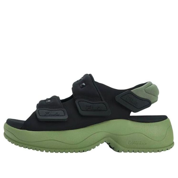 (WMNS) FILA Puff Sandals 'Black Green' F12W321401FBO