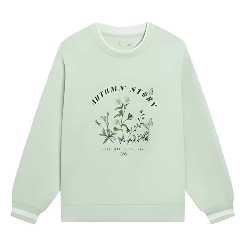 (WMNS) Li-Ning Floral Graphic Sweatshirt 'Light Green' AWDS918-2