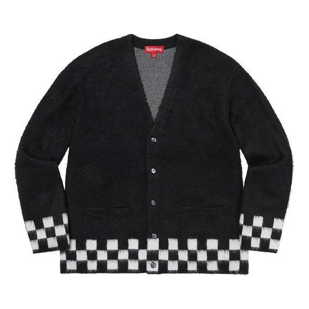 Supreme Brushed Checkerboard Cardigan 'Black White' SUP-SS21-503