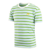 Men's Nike Embroidered Logo Stripe Round Neck Short Sleeve Green T-Shirt DQ1863-133